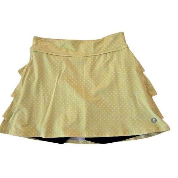 Dona Jo Womens Athletic Yellow White Polka Dot Tennis Pickleball Skort Medium - Picture 10 of 10